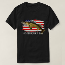 Röd, vit och blå Walleye Pike T-Shirt