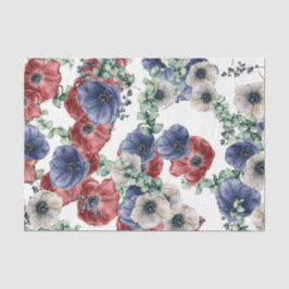 Röd, vit och Blåa blommor