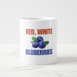 Röd, vit och blåbär jumbo mugg