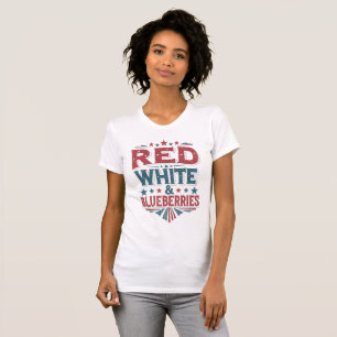 Röd, Vit och Blåbär Patriot Frihet T Shirt