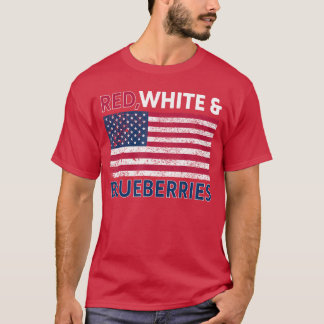 Röd Vit och Blåbär Patriot retro T Shirt