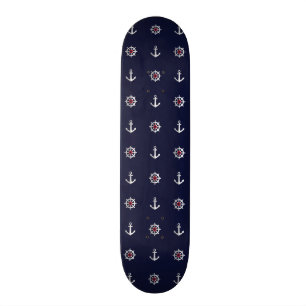 Röd vit och blått ankrar mönster skateboard bräda 21,5 cm