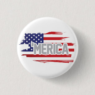 Röd vit och blått "Merica knäppas Knapp