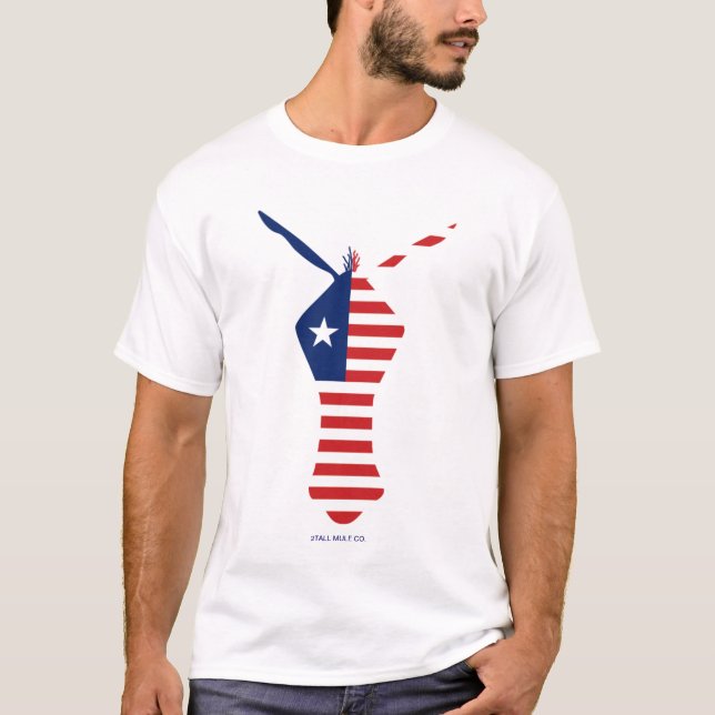Röd vit- och blåttMule T Shirt (Framsida)