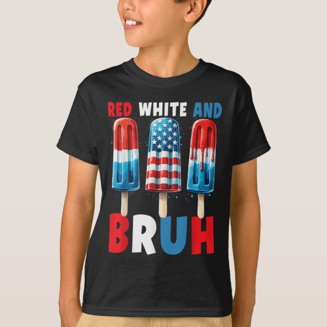 Röd vit och bruh 4:e juli, populationen Patriotic T Shirt (Framsida)