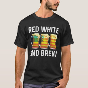 Röd vit och brun dryck 4:e juli Amerika T Shirt