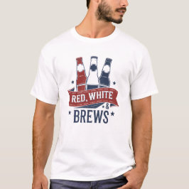 Röd, vit och brun: Patriotic Beer T Shirt