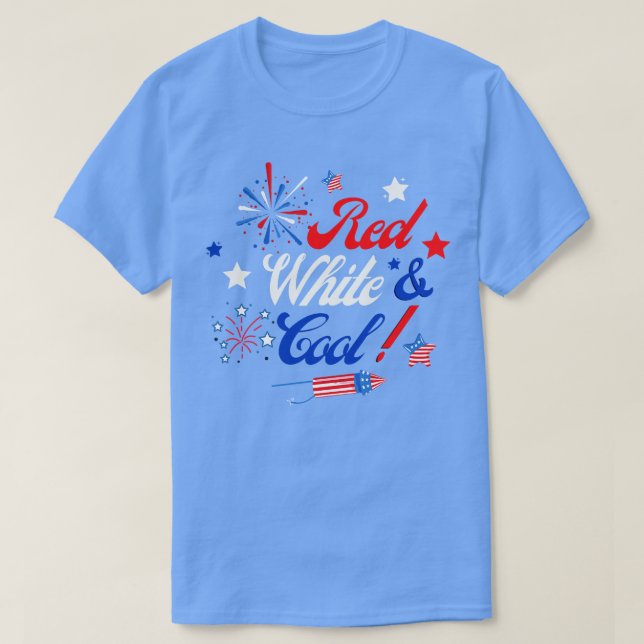 Röd vit och Coola 4 juli (4) T Shirt (Design framsida)