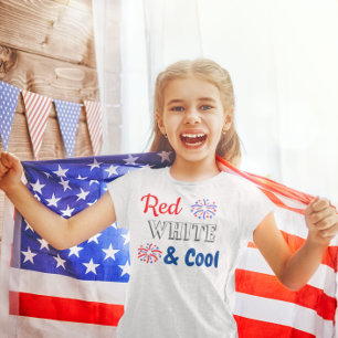 Röd vit och Coola 4 juli T Shirt