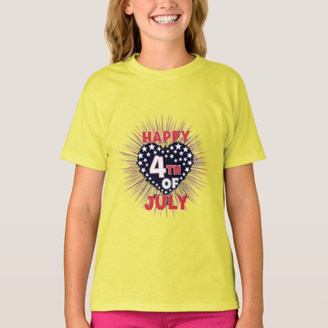 Röd, vit och fet: Patriotic Print Collection T Shirt (Framsida)