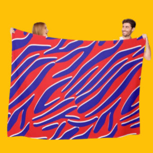 Röd, vit och fet Tiger Rand Fleece Blanket