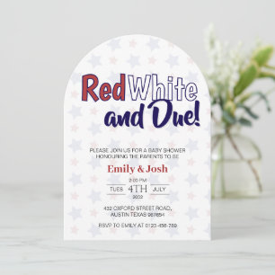 Röd vit och förfallen 4:e juli Co-ed Baby Shower Inbjudningar