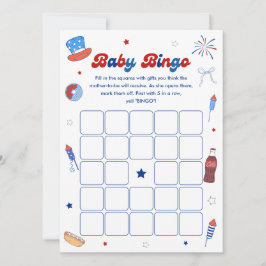 Röd Vit och Förfallen Baby Shower Bingo Spelkort Inbjudningar