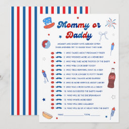 Röd Vit och Förfallen Baby Shower Gissa Vem Spelko Inbjudningar