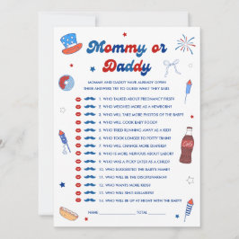 Röd Vit och Förfallen Baby Shower Gissa Vem Spelko Inbjudningar