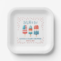 Röd, vit och förfallen! Patriotic Popsicle Baby Sh