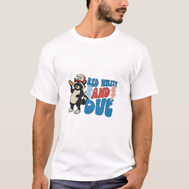 Röd vit och förfaller 4 juli Gravid Par T Shirt (Framsida)