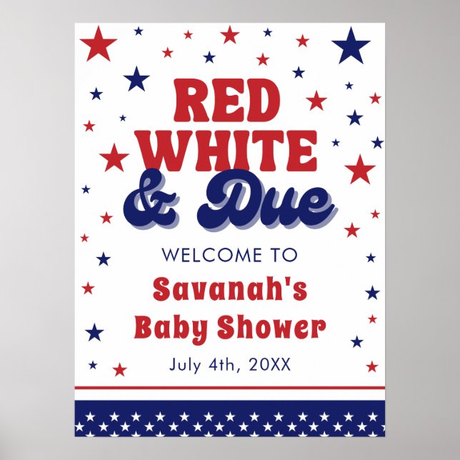 Röd, vit och förfaller 4 juli: Patriotic Baby Show Poster (Framsidan)