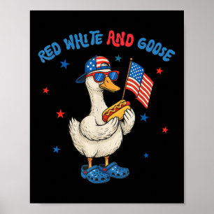 Röd Vit Och Gås Rolig 4:e Juli Patriotisk USA Poster