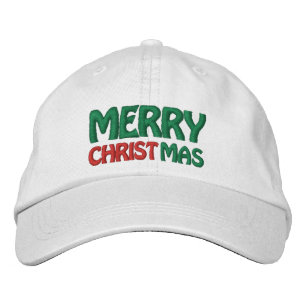 Röd Vit och Grön God Jul Broderad Keps