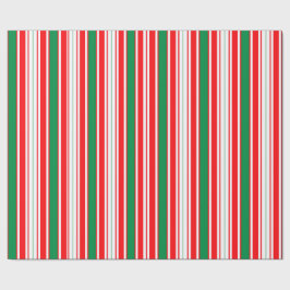 Röd vit och grön randig julklappspapper presentpapper
