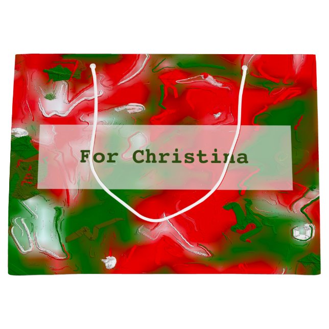 Röd, vit och Grönt Abstrakt (Framsidan)