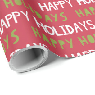 Röd, vit och Grönt Glad helg Presentpapper