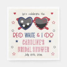 Röd Vit och jag älskar solglasögon Bröllopsfest
