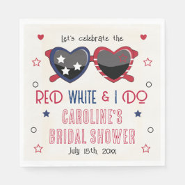 Röd Vit och jag älskar solglasögon Bröllopskväll / Pappersservett