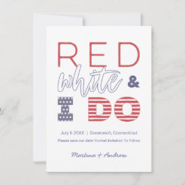 Röd vit och jag sparar datum eller förlängning meddelande