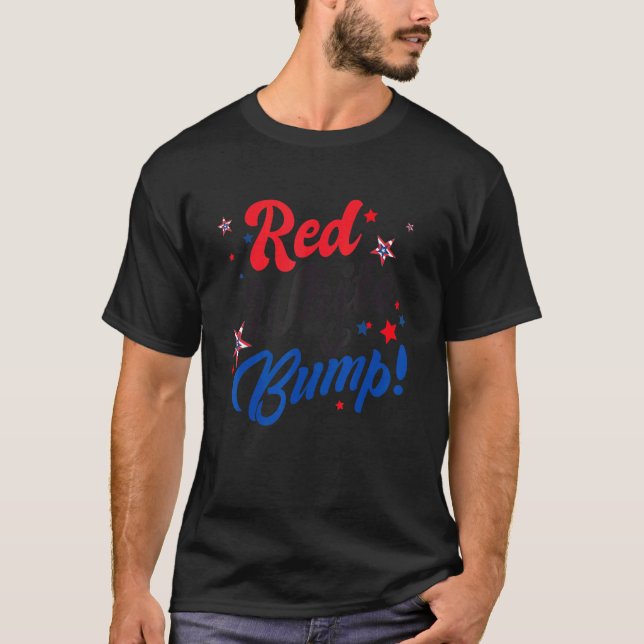 Röd vit och knapp 4:e juli självständighet t shirt (Framsida)