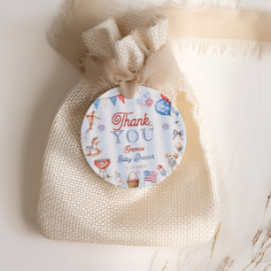 Röd Vit och Kommer Snart Baby Shower Tack Gåvor Etiketter