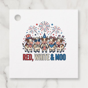 Röd Vit och Moo Patriotisk Ko Vintage Tröja_1 Gåvor Etiketter