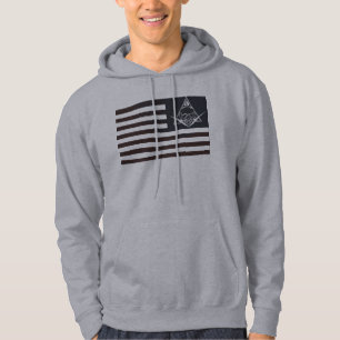 röd vit och paranoid sweatshirt med luva