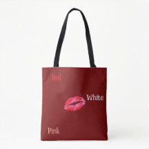 Röd, vit och Rosa Tote Bag