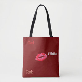 Röd, vit och Rosa Tote Bag Tygkasse