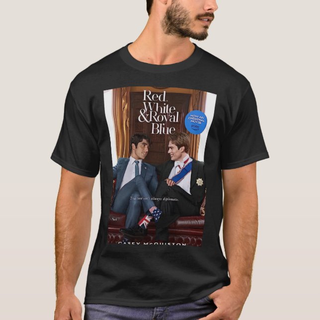 röd vit och royal blå t shirt (Framsida)