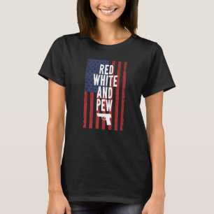 Röd Vit Och Skjutvapen Av Juli Självständighetsdag T Shirt