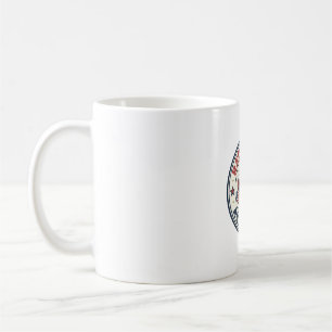 Röd Vit Och Söt Patriotisk Dam Patriotisk Glitter Kaffemugg