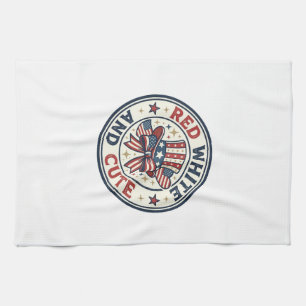 Röd Vit Och Söt Patriotisk Kvinnors Patriotisk Gli Kökshandduk