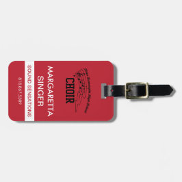 Röd, vit och svart bagageutövares bag tag bagagebricka