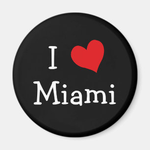 Röd, vit och svart I Kärlek Miami Magnet