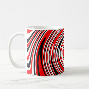 Röd vit och svart psykedelisk design kaffemugg