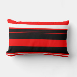 Röd vit och svart Rand Lumbarkudde