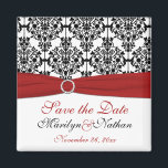 Röd-, vit- och svartvinnets favoritmagnet magnet<br><div class="desc">Spara datum magneter överensstämmer med inbjudningarna och andra punkter som visas nedan. Du kan också anpassa det till att säga "Tack" och använda det som en bröllopsförmån för dina gäster. Om det finns några andra matchande objekt som du behöver,  skicka e-post till mig med din begäran.</div>