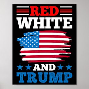 Röd Vit Och Trump - Amerikansk Flagga Pro-trump Re Poster
