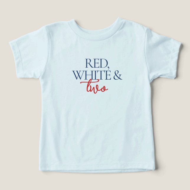 Röd Vit och Två Andra Födelsedagsfesten T Shirt (Design Framsida)