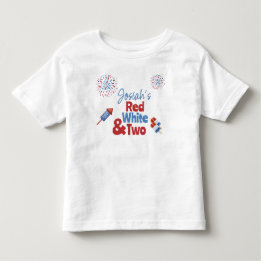 Röd vit och två Födelsedagsfester T Shirt