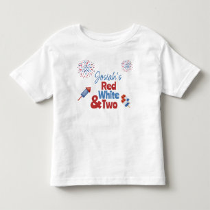 Röd vit och två Födelsedagsfester T Shirt