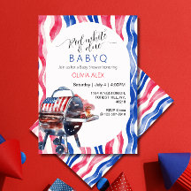Röd vit och väntad babyq 4 juli baby shower
